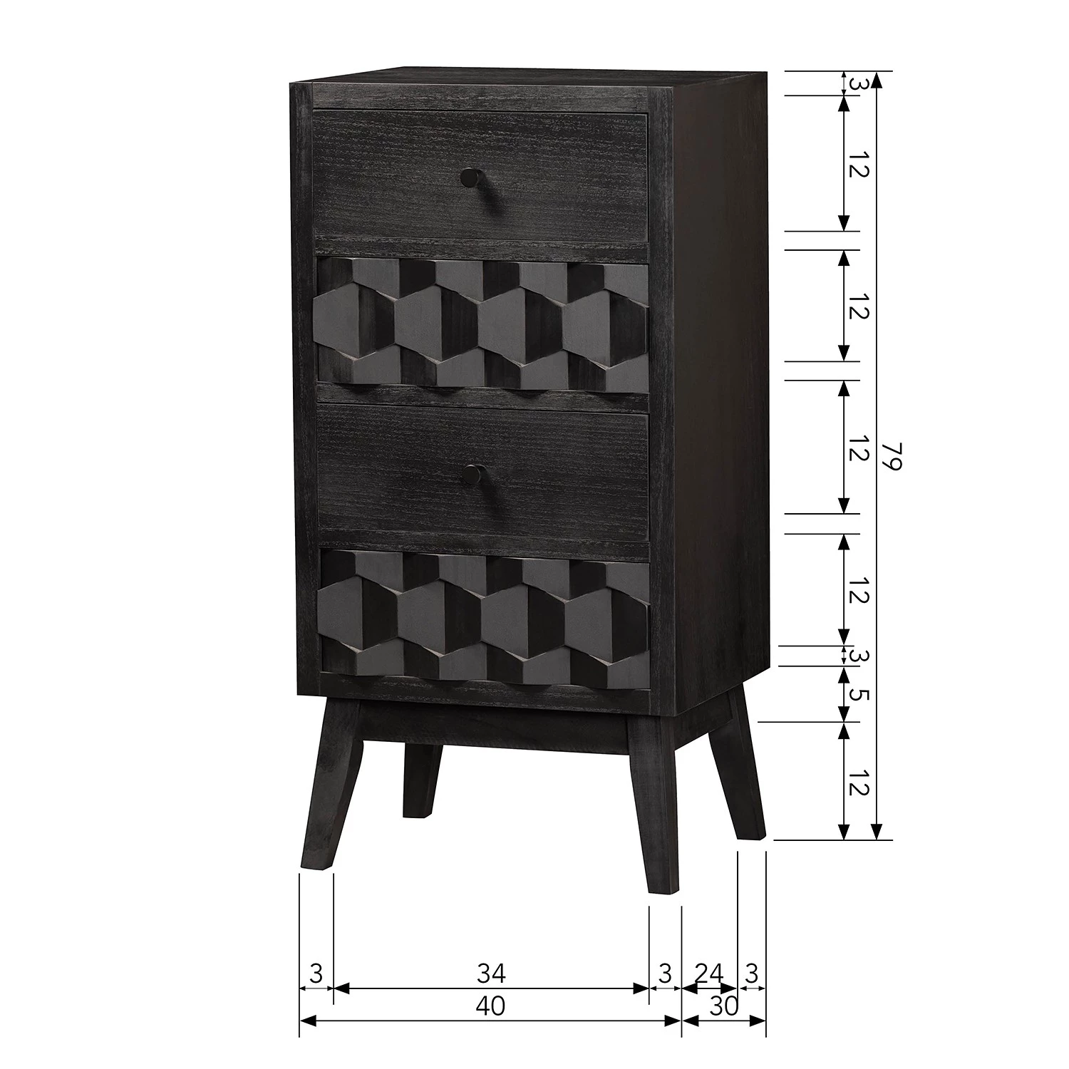 Red Living Bout de canapé Tyrone - Pin noir - Hauteur : 79 cm 10 Red Living Bout de canapé Tyrone - Pin noir - Hauteur : 79 cm – Image 8