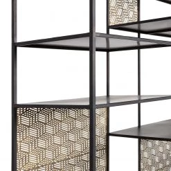Red Living Étagère Quito - Métal - Laiton vieilli / Noir -Meubles de salon Soldes 1000342095 220401 050 DETAILS P000000001000342095