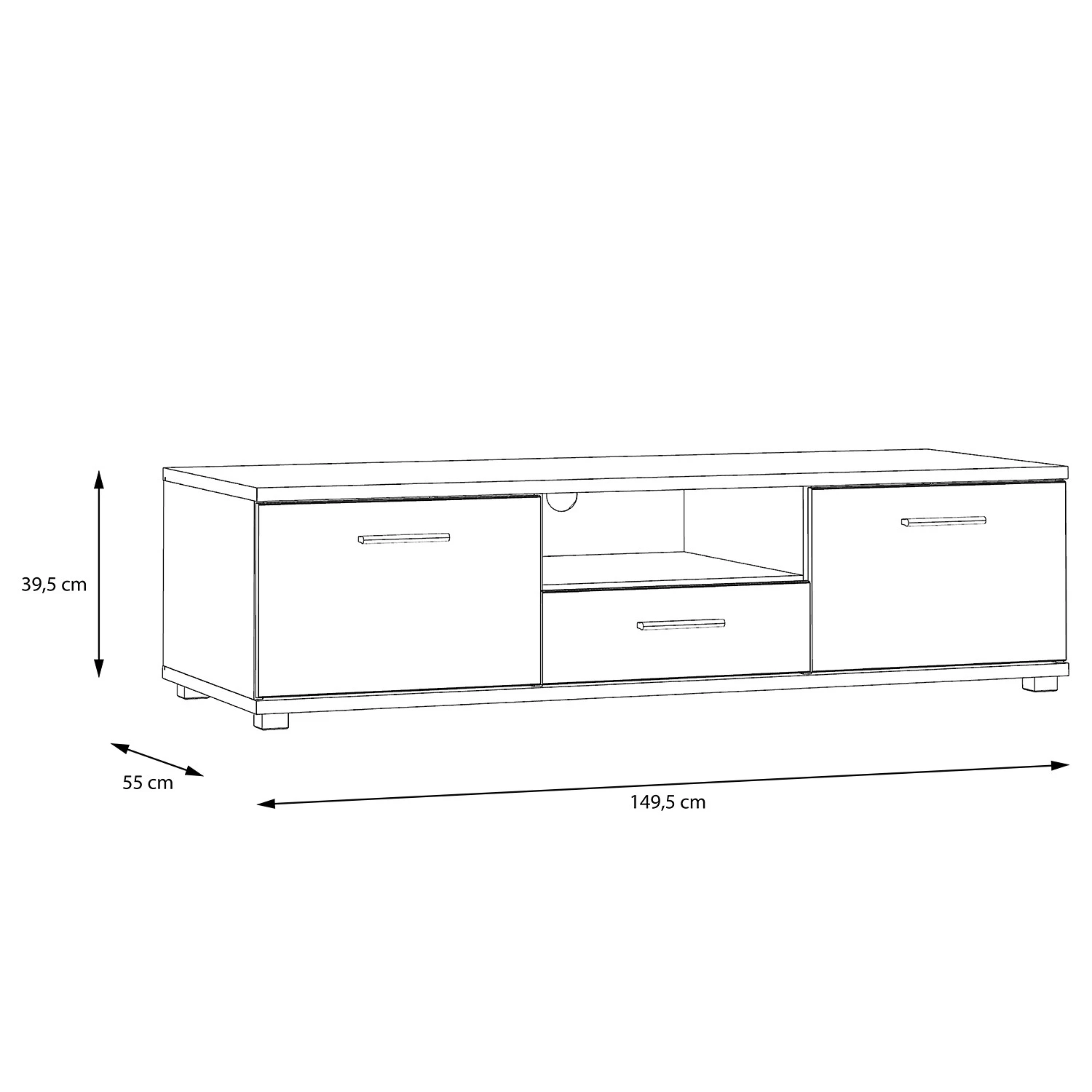 Loftscape Meuble TV Piemont - Imitation chêne de sable 6 Loftscape Meuble TV Piemont - Imitation chêne de sable – Image 4