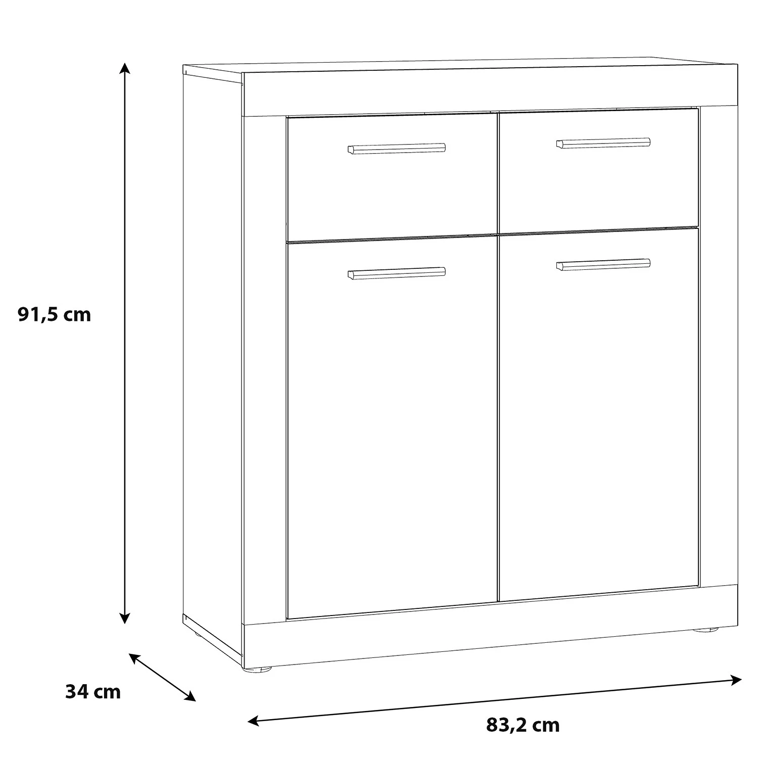 Loftscape Buffet Ballito - Blanc / Imitation noyer 10 Loftscape Buffet Ballito - Blanc / Imitation noyer – Image 8
