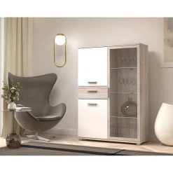 Loftscape Buffet haut Piemont - Éclairage inclus éclairage - Imitation chêne de sable -Meubles de salon Soldes 1000342458 220404 020 MOOD DETAILS P000000001000342458 mood