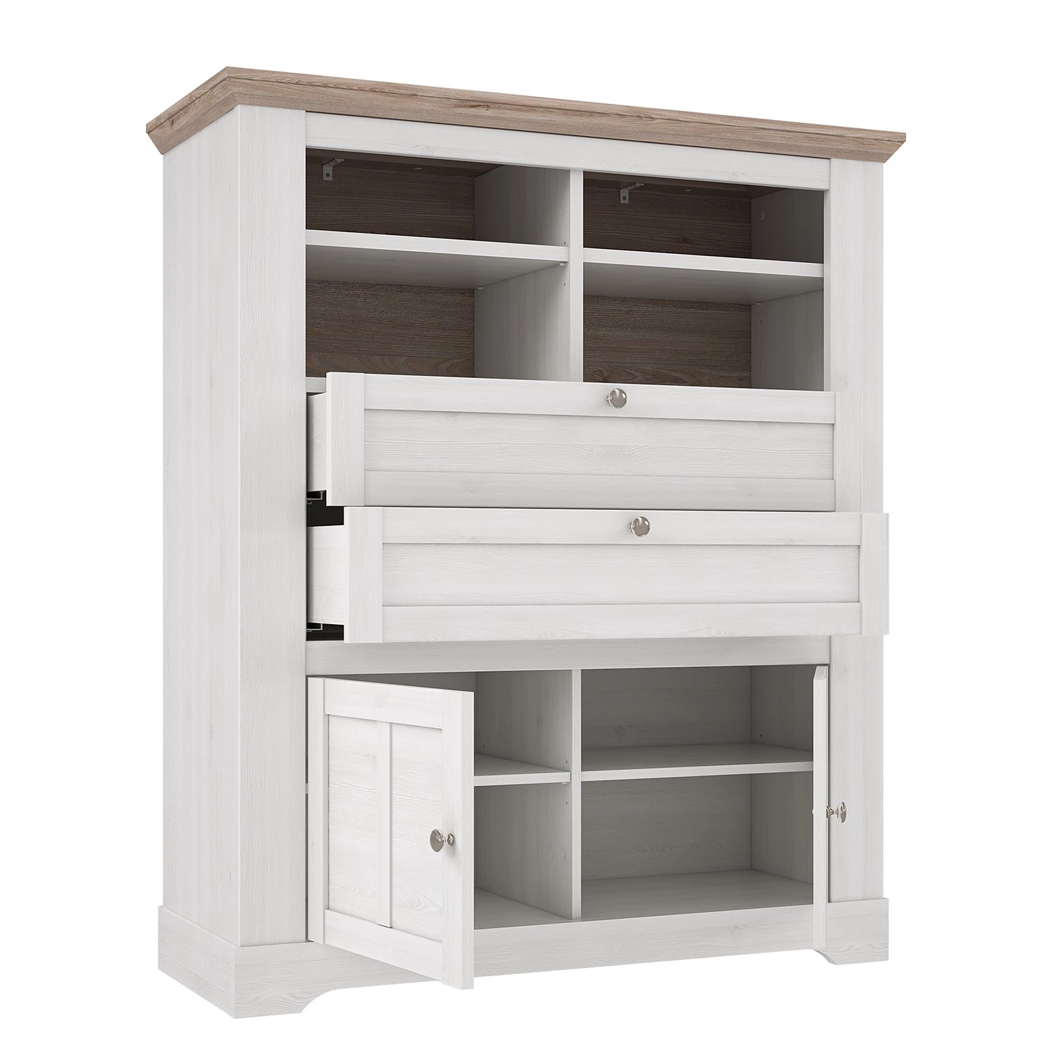 Ridgevalley Buffet haut Sandvik I - Imitation chêne blanc / Imitation chêne Nelson 7 Ridgevalley Buffet haut Sandvik I - Imitation chêne blanc / Imitation chêne Nelson – Image 5