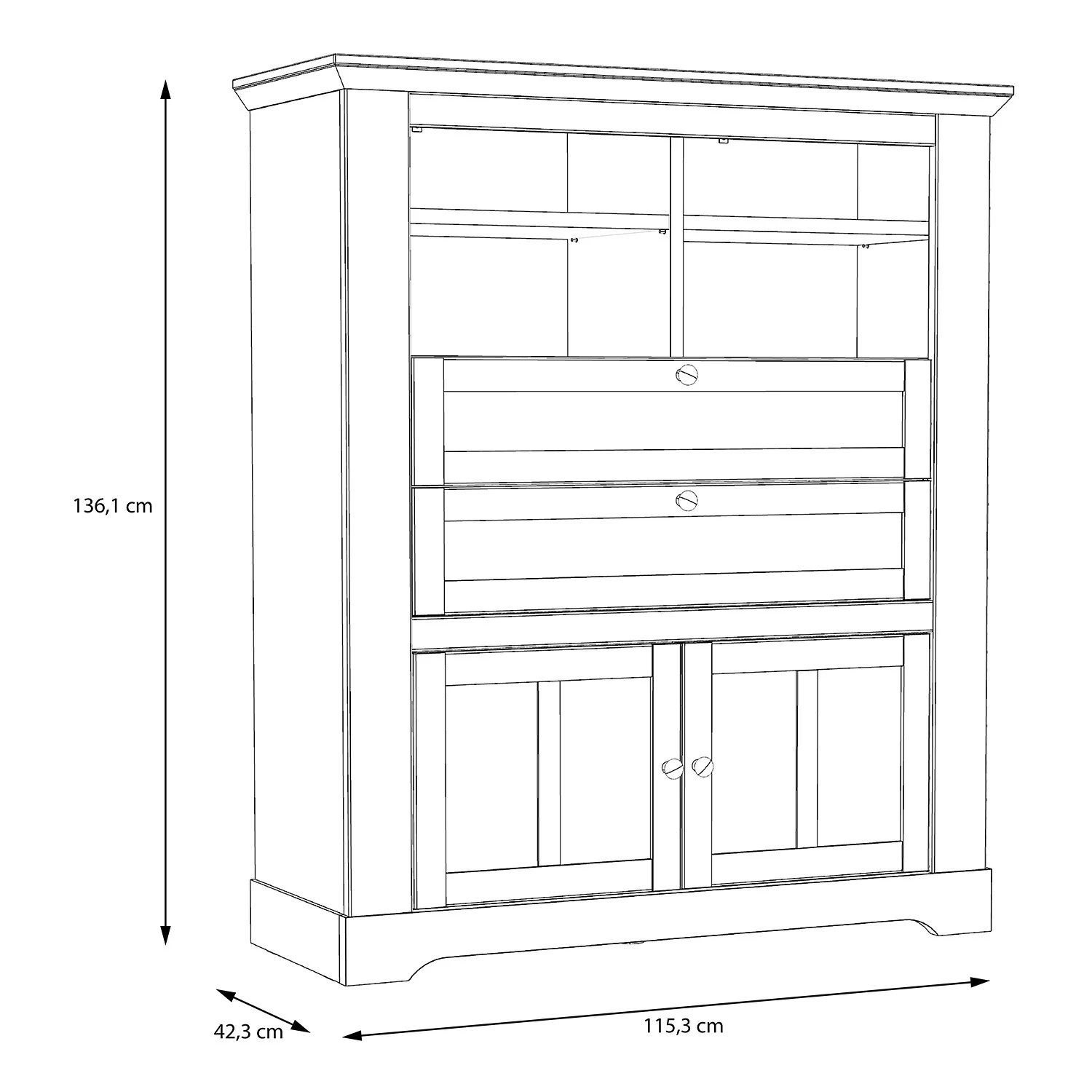 Ridgevalley Buffet haut Sandvik I - Imitation chêne blanc / Imitation chêne Nelson 9 Ridgevalley Buffet haut Sandvik I - Imitation chêne blanc / Imitation chêne Nelson – Image 7