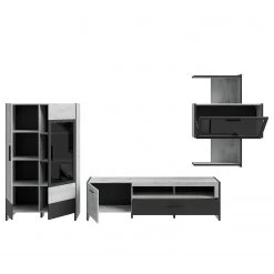 Loftscape Ensemble meubles TV Sahil (4 éléments) - Imitation chêne Sorrento gris / Noir 18 Loftscape Ensemble meubles TV Sahil (4 éléments) - Imitation chêne Sorrento gris / Noir -Meubles de salon Soldes 1000342498 220331 035 DETAILS P000000001000342498