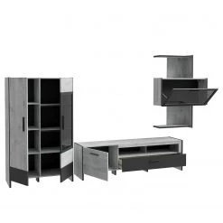 Loftscape Ensemble meubles TV Sahil (4 éléments) - Imitation chêne Sorrento gris / Noir 20 Loftscape Ensemble meubles TV Sahil (4 éléments) - Imitation chêne Sorrento gris / Noir -Meubles de salon Soldes 1000342498 220331 045 DETAILS P000000001000342498