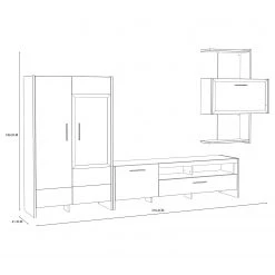 Loftscape Ensemble meubles TV Sahil (4 éléments) - Imitation chêne Sorrento gris / Noir 24 Loftscape Ensemble meubles TV Sahil (4 éléments) - Imitation chêne Sorrento gris / Noir -Meubles de salon Soldes 1000342498 220331 500 SKETCH DETAILS P000000001000342498 sketch