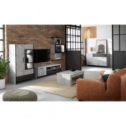 Loftscape Ensemble meubles TV Sahil (4 éléments) - Imitation chêne Sorrento gris / Noir 16 Loftscape Ensemble meubles TV Sahil (4 éléments) - Imitation chêne Sorrento gris / Noir -Meubles de salon Soldes 1000342498 220413 021 MOOD DETAILS P000000001000342498 mood