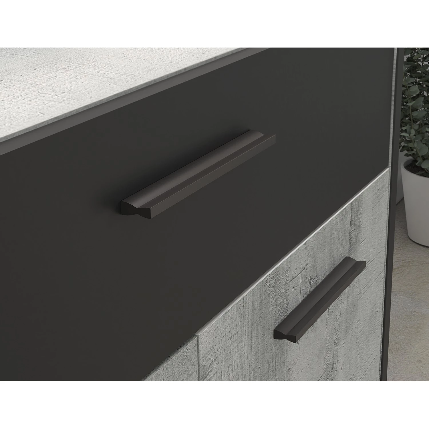 Loftscape Ensemble meubles TV Sahil (4 éléments) - Imitation chêne Sorrento gris / Noir 10 Loftscape Ensemble meubles TV Sahil (4 éléments) - Imitation chêne Sorrento gris / Noir – Image 8