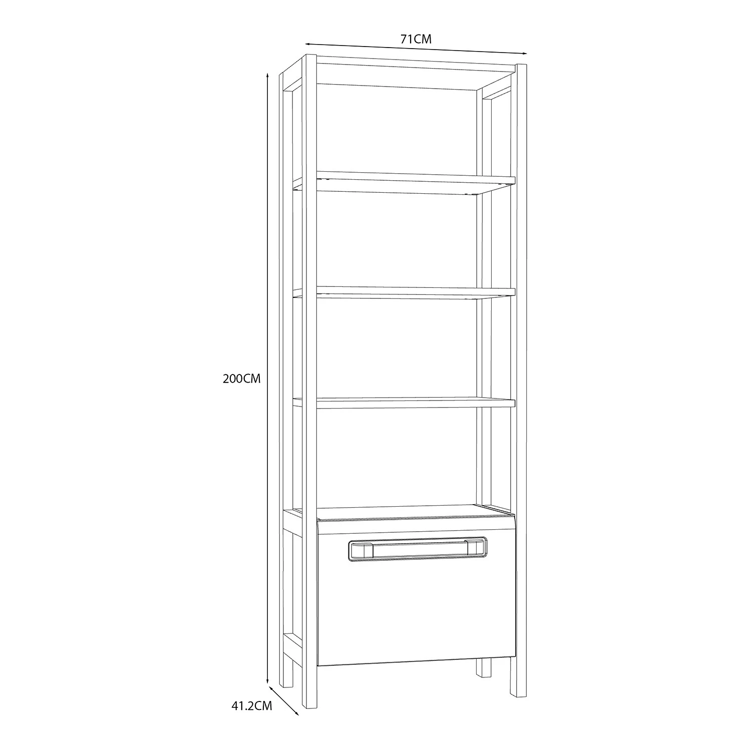 Loftscape Étagère Toscana - Blanc brillant / Imitation chêne gris 8 Loftscape Étagère Toscana - Blanc brillant / Imitation chêne gris – Image 6