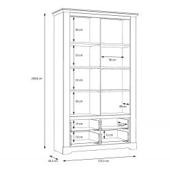 Ridgevalley Vitrine Sandvik - Éclairage inclus Imitation chêne blanc / Imitation chêne Nelson -Meubles de salon Soldes 1000342502 220331 501 SKETCH DETAILS P000000001000342502 sketch