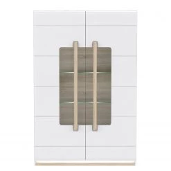 Loftscape Vitrine Toscana - Éclairage inclus Blanc brillant / Imitation chêne Nelson -Meubles de salon Soldes 1000342510 220331 030 DETAILS P000000001000342510