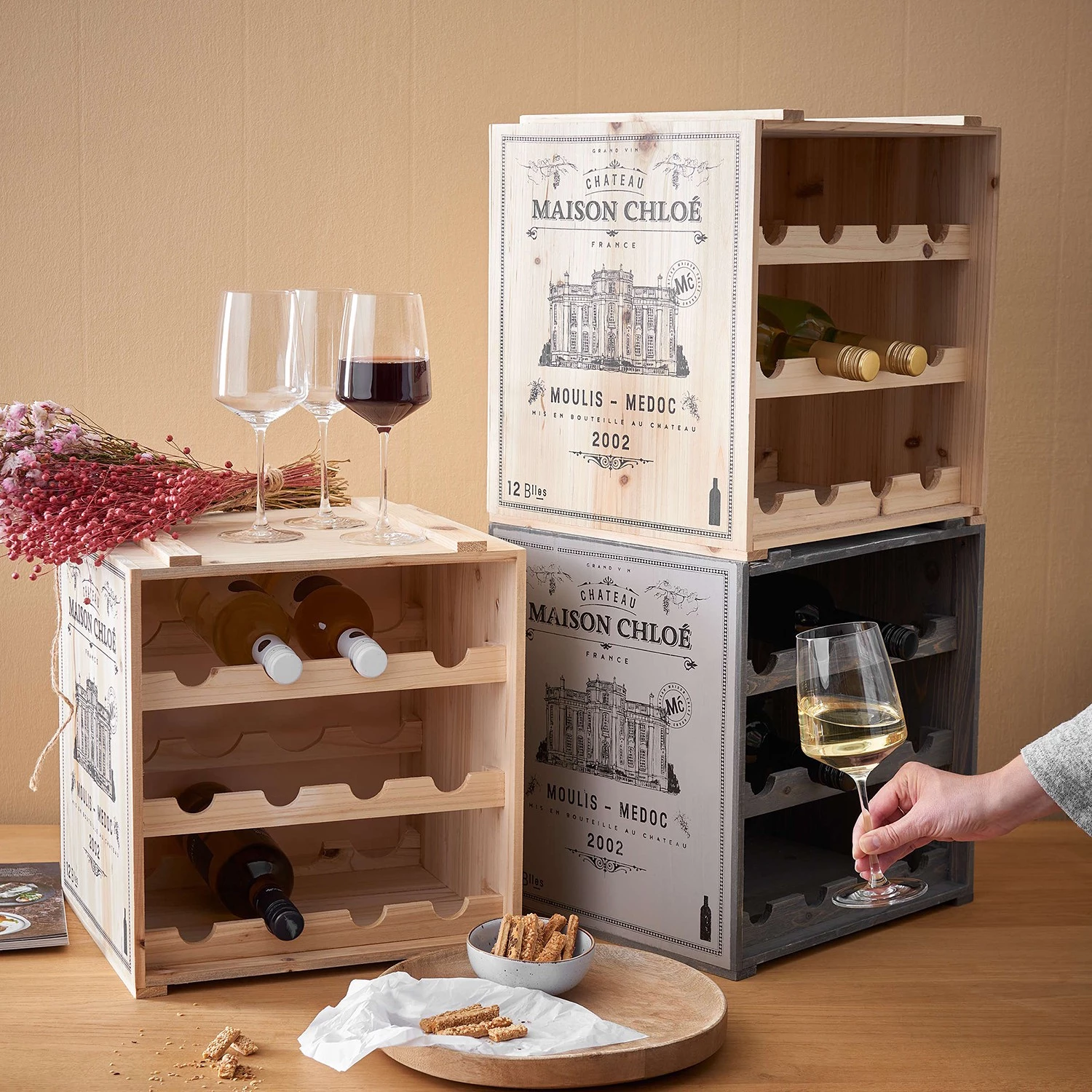 Butlers Range-bouteilles VINOTHEK - Sapin - Beige 3 Butlers Range-bouteilles VINOTHEK - Sapin - Beige – Image 2