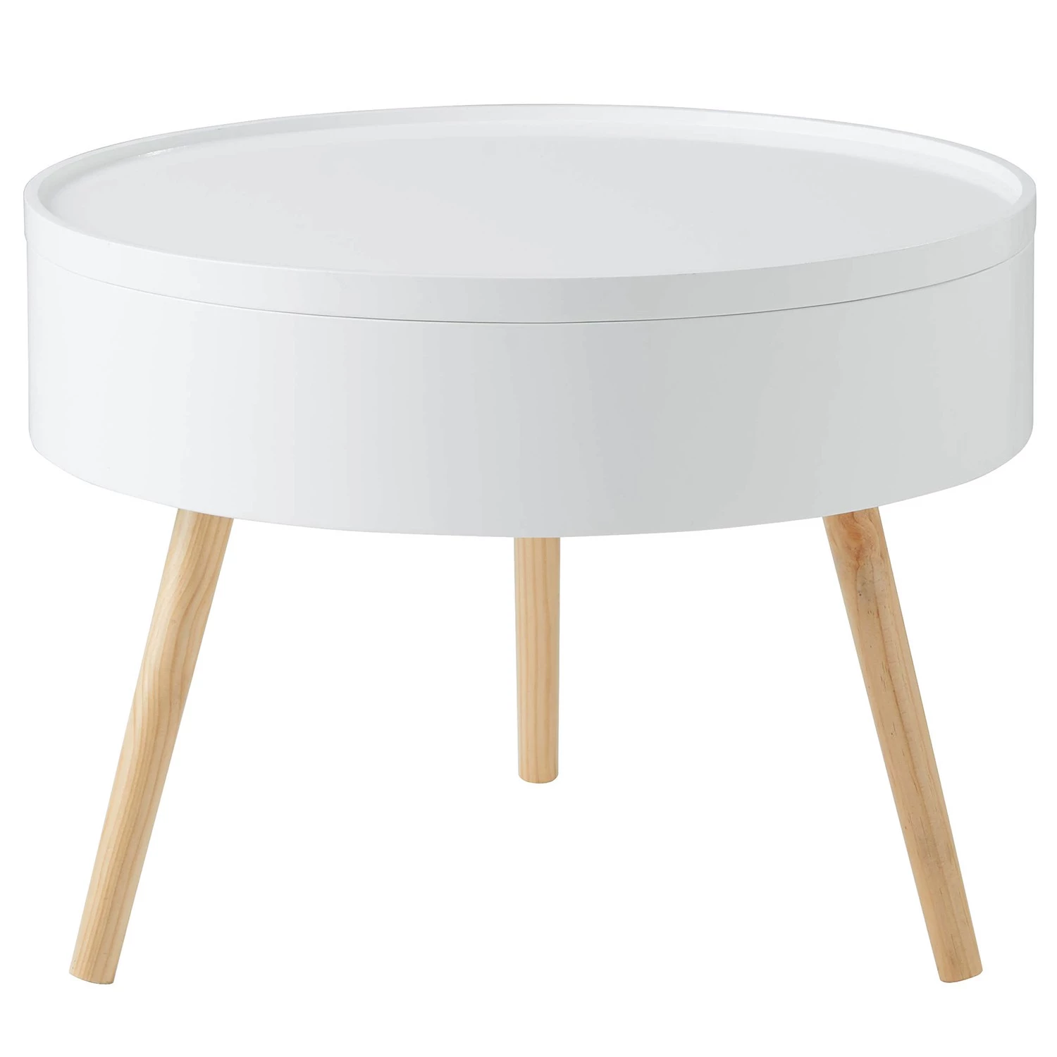 Butlers Bout de canapé COFFEE TIME - Pin - Blanc 6 Butlers Bout de canapé COFFEE TIME - Pin - Blanc – Image 4