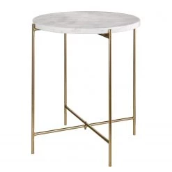 Butlers Bout de canapé MARBLE - Marbre / Fer - Blanc