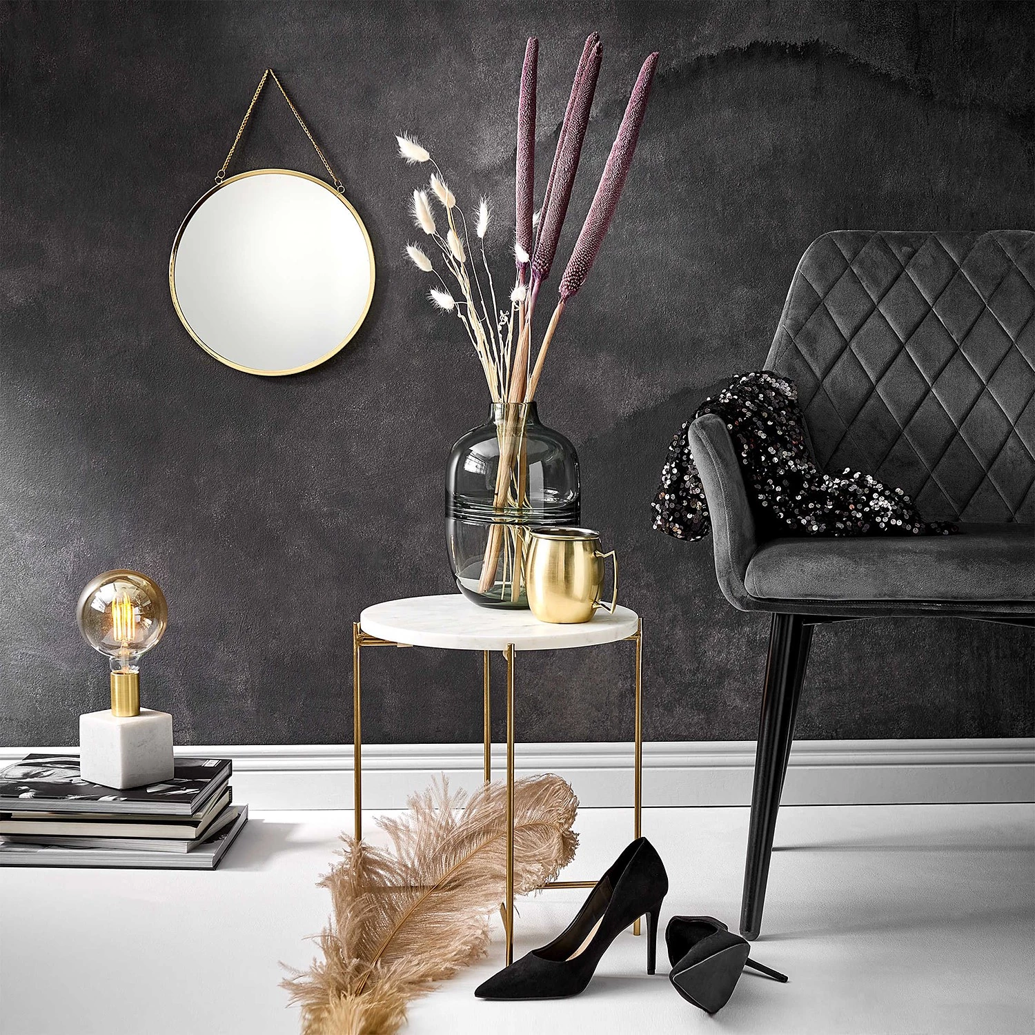 Butlers Bout de canapé MARBLE - Marbre / Fer - Blanc 5 Butlers Bout de canapé MARBLE - Marbre / Fer - Blanc – Image 3