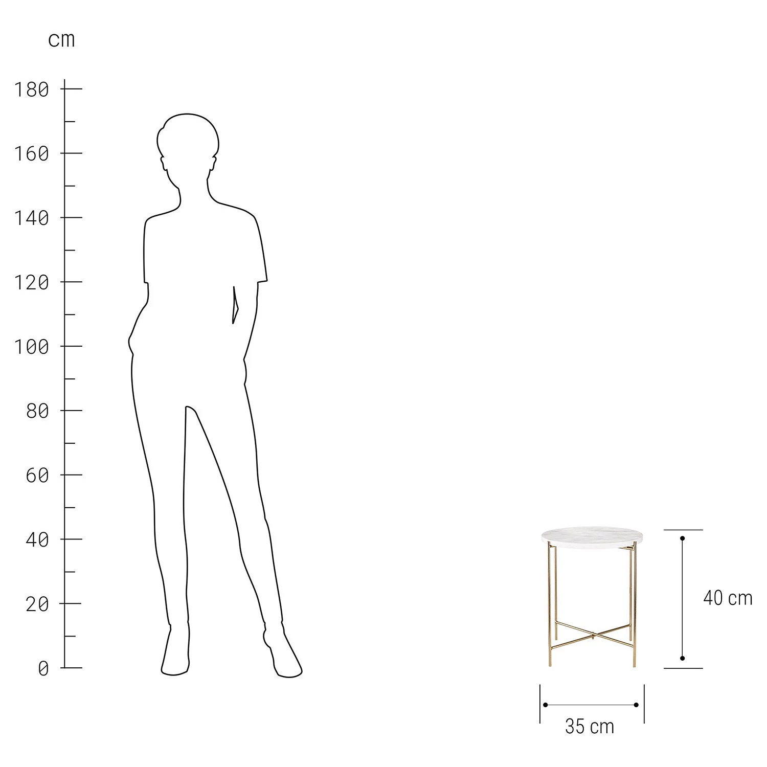 Butlers Bout de canapé MARBLE - Marbre / Fer - Blanc 6 Butlers Bout de canapé MARBLE - Marbre / Fer - Blanc – Image 4