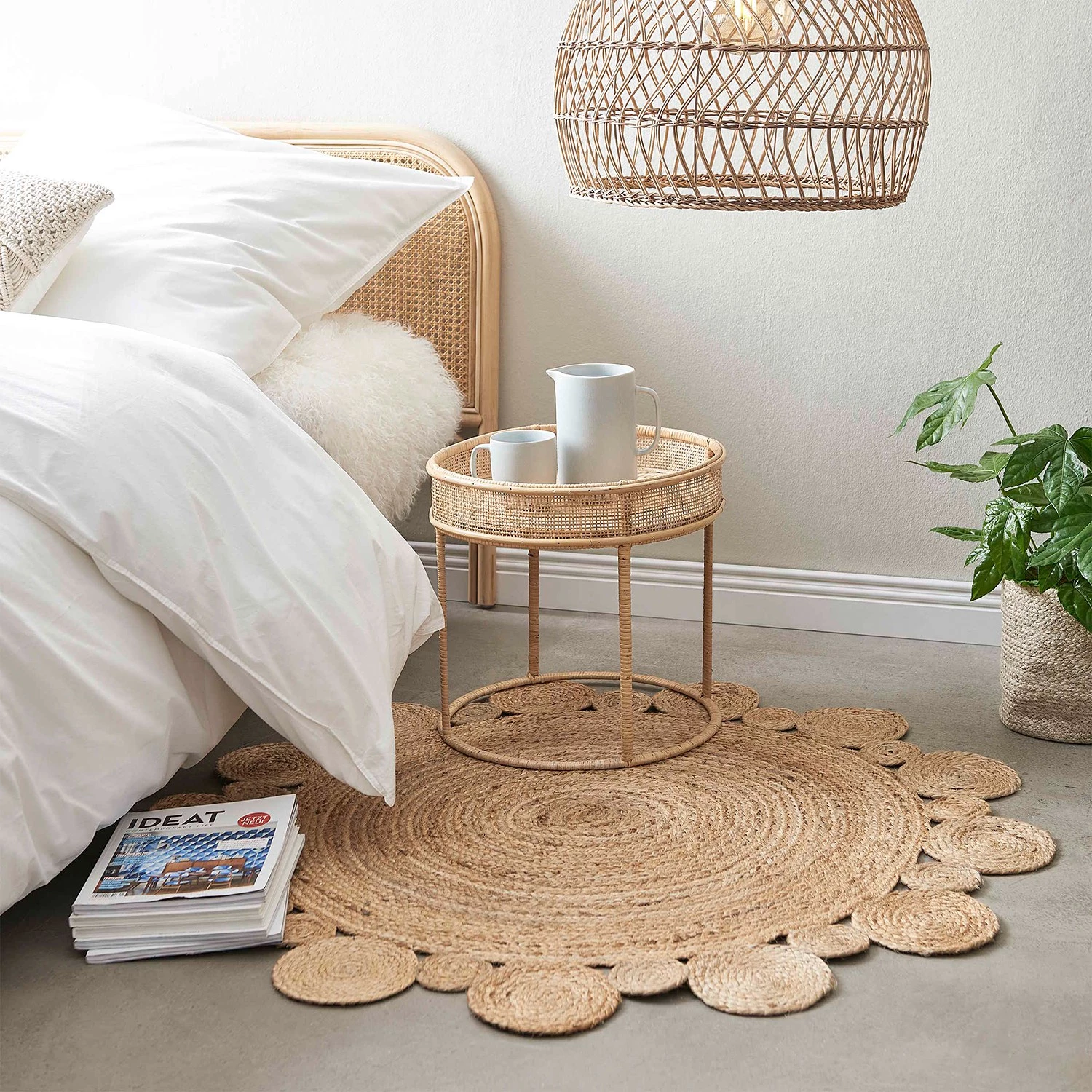 Butlers Bout de canapé BOHO LOUNGE - Rotin / Fer - Naturel 4 Butlers Bout de canapé BOHO LOUNGE - Rotin / Fer - Naturel – Image 2