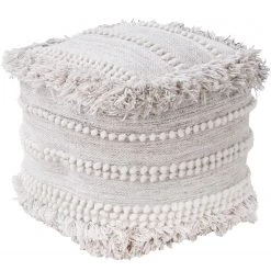 Butlers Pouf BOHO LOUNGE - Laine - Crème