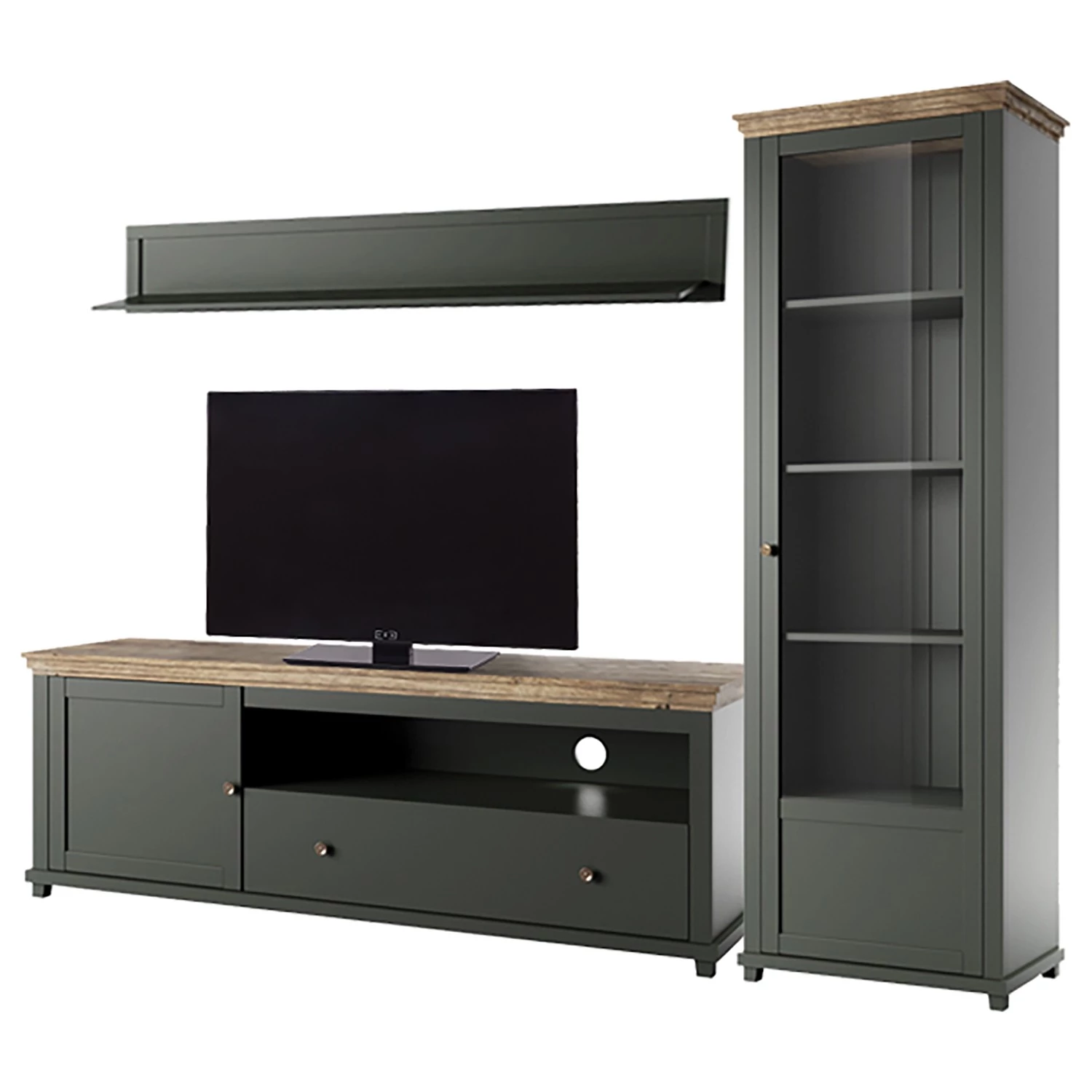 Ridgevalley Ensemble meubles TV Emmanuela I (3 él.) - Vert foncé 3 Ridgevalley Ensemble meubles TV Emmanuela I (3 él.) - Vert foncé