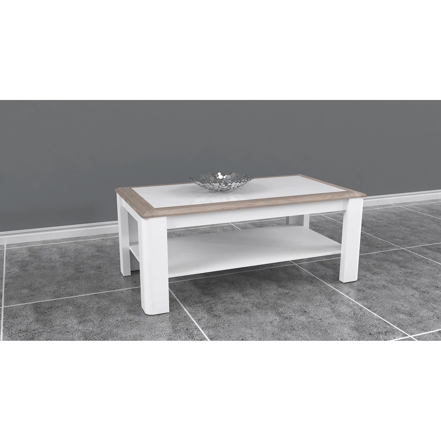 Loftscape Table basse Wilander - Imitation chêne Nelson / Blanc mat 4 Loftscape Table basse Wilander - Imitation chêne Nelson / Blanc mat – Image 2