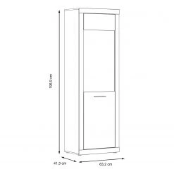 Loftscape Vitrine Vetras - Blanc brillant / Imitation béton -Meubles de salon Soldes 1000344669 220414 500 SKETCH DETAILS P000000001000344669 sketch