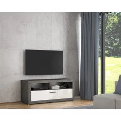 Loftscape Meuble TV Vetras I - Blanc brillant / Imitation béton -Meubles de salon Soldes 1000344674 220414 021 MOOD DETAILS P000000001000344674 mood