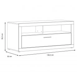 Loftscape Meuble TV Vetras I - Blanc brillant / Imitation béton -Meubles de salon Soldes 1000344674 220414 500 SKETCH DETAILS P000000001000344674 sketch