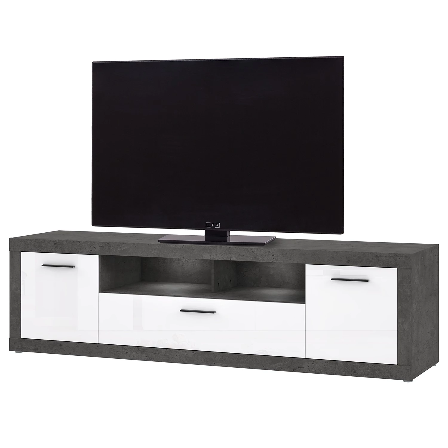 Loftscape Meuble TV Vetras II - Blanc brillant / Imitation béton 3 Loftscape Meuble TV Vetras II - Blanc brillant / Imitation béton