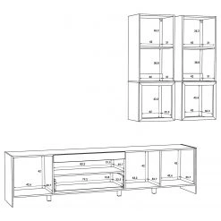 Loftscape Ensemble meubles TV Urban I (3 élém.) - Éclairage Éclairage - Blanc / Imitation chêne gris 19 Loftscape Ensemble meubles TV Urban I (3 élém.) - Éclairage Éclairage - Blanc / Imitation chêne gris -Meubles de salon Soldes 1000344681 220414 501 SKETCH DETAILS P000000001000344681 sketch