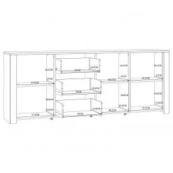 Ridgevalley Buffet Vassia II - Imitation chêne Navy / Imitation chêne Riviera -Meubles de salon Soldes 1000344683 220414 501 SKETCH DETAILS P000000001000344683 sketch