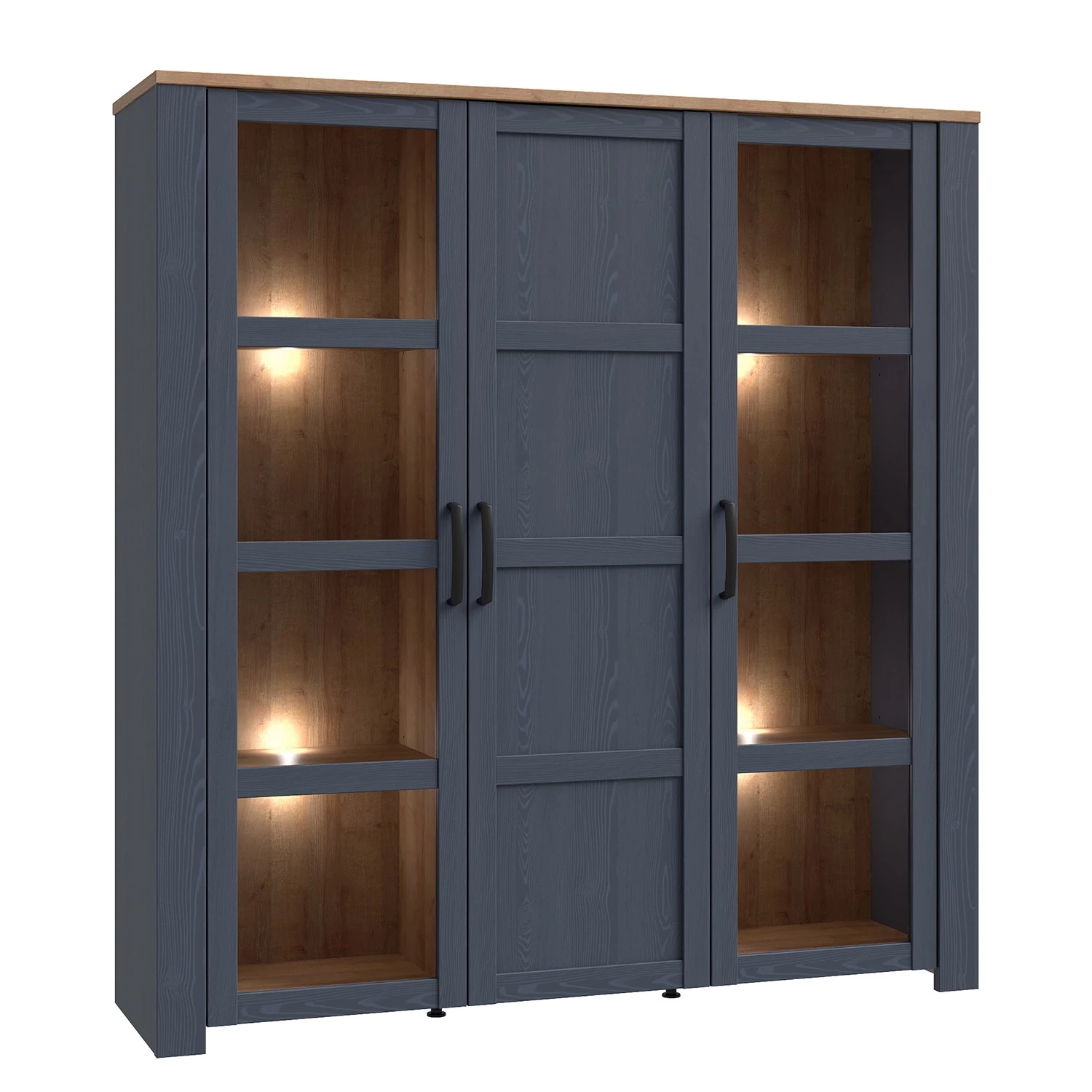 Ridgevalley Vitrine Vassia II - Imitation chêne Navy / Imitation chêne Riviera 3 Ridgevalley Vitrine Vassia II - Imitation chêne Navy / Imitation chêne Riviera