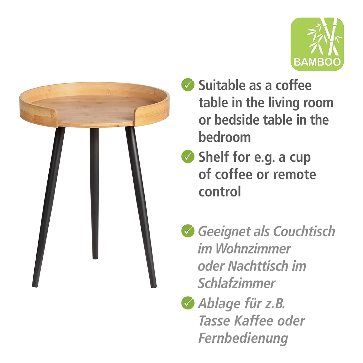 WENKO Bout de canapé Loft - Bambou massif / Métal - Bambou / Noir 8 WENKO Bout de canapé Loft - Bambou massif / Métal - Bambou / Noir – Image 6