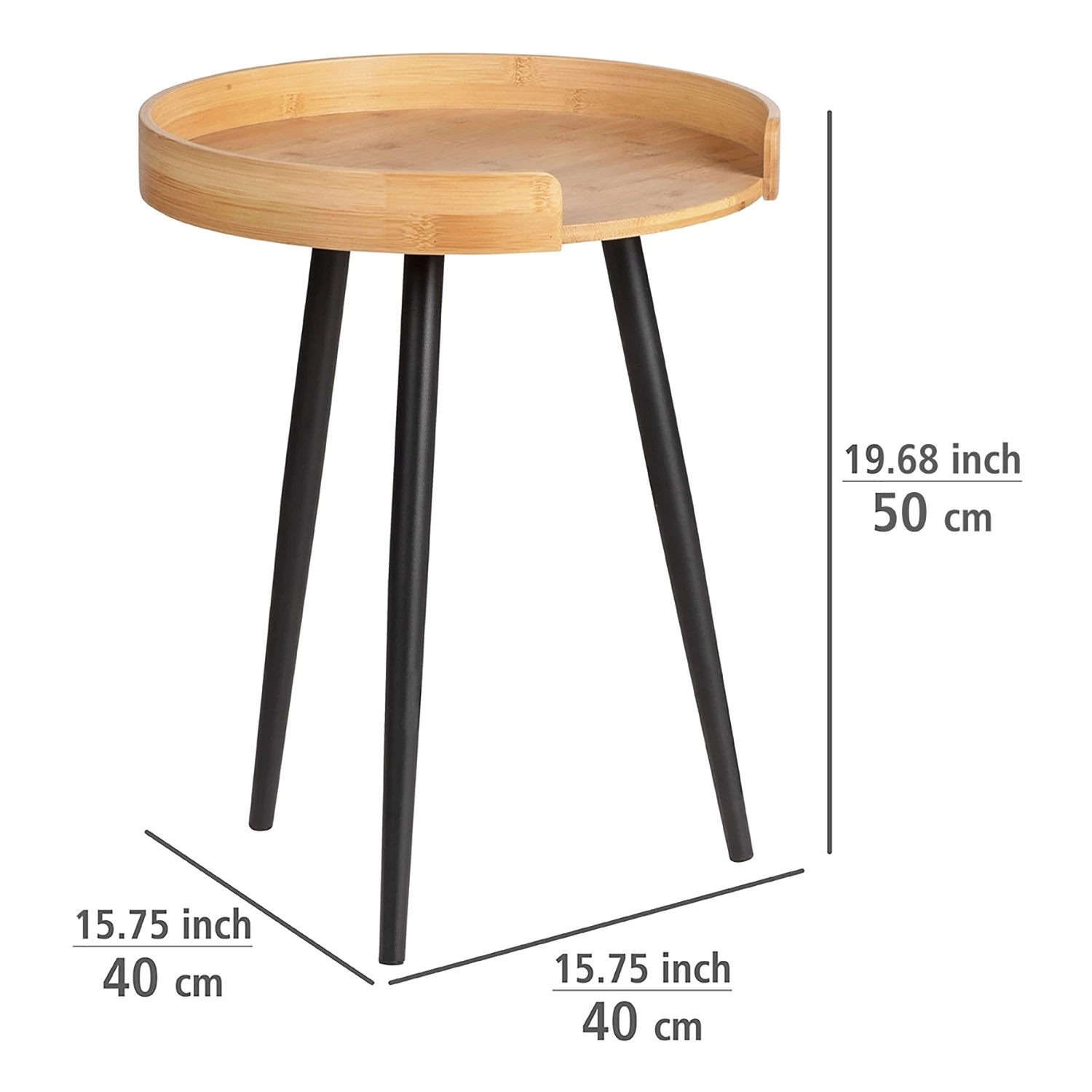 WENKO Bout de canapé Loft - Bambou massif / Métal - Bambou / Noir 10 WENKO Bout de canapé Loft - Bambou massif / Métal - Bambou / Noir – Image 8