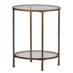 Red Living Bout de canapé Roslev - Verre / Métal - Laiton