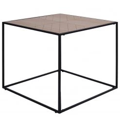 Red Living Table basse Talisay - Placage en bois véritable / Métal - Paulownia / Noir