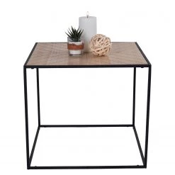 Red Living Table basse Talisay - Placage en bois véritable / Métal - Paulownia / Noir -Meubles de salon Soldes 1000345889 220428 030 DETAILS P000000001000345889