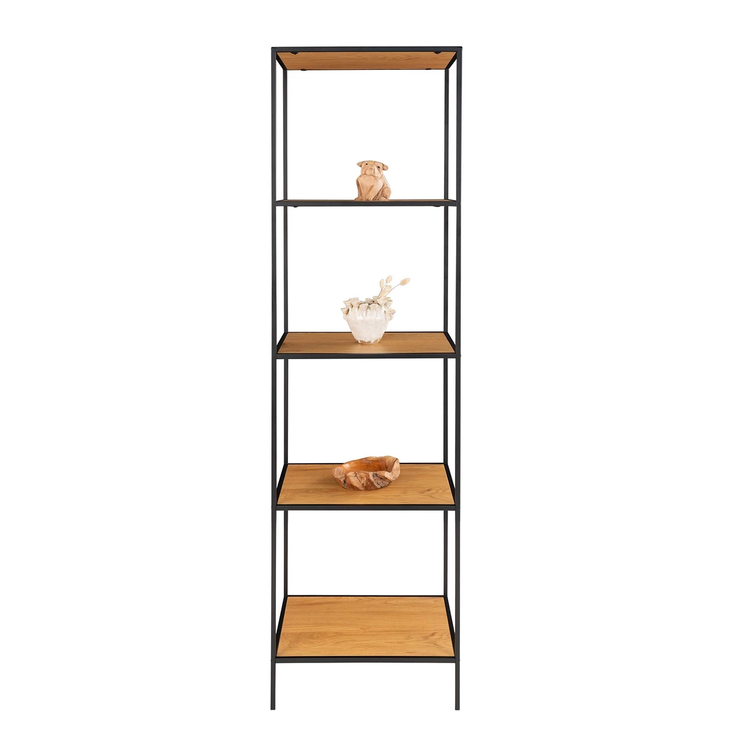 Red Living Étagères Arette II - Métal - Noir - Imitation chêne - Largeur : 51 cm 8 Red Living Étagères Arette II - Métal - Noir - Imitation chêne - Largeur : 51 cm – Image 6