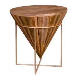 Naturoo Bout de canapé Rickman - Manguier massif / Métal - Manguier / Doré -Meubles de salon Soldes 1000345907 220428 040 DETAILS P000000001000345907