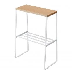 Bout de canapé Tosca - Frêne massif / Métal - Frêne / Blanc