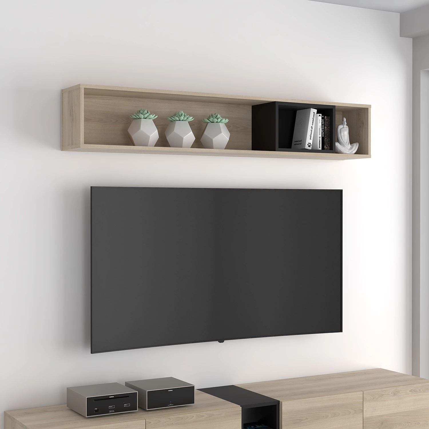 Loftscape Étagère murale Pesaro - Imitation chêne artisan / Noir 4 Loftscape Étagère murale Pesaro - Imitation chêne artisan / Noir – Image 2