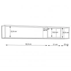 Loftscape Étagère murale Pesaro - Imitation chêne artisan / Noir 11 Loftscape Étagère murale Pesaro - Imitation chêne artisan / Noir -Meubles de salon Soldes 1000348097 220603 501 SKETCH DETAILS P000000001000348097 sketch