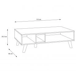 Loftscape Table basse Pesaro - Imitation chêne artisan / Noir -Meubles de salon Soldes 1000348099 220603 500 SKETCH DETAILS P000000001000348099 sketch