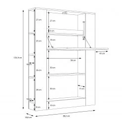 Fredriks Secrétaire Warner - Blanc 16 Fredriks Secrétaire Warner - Blanc -Meubles de salon Soldes 1000348135 220505 501 SKETCH DETAILS P000000001000348135 sketch