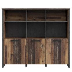 Fredriks Étagères de bureau Clifford - Imitation bois recyclé / Gris foncé -Meubles de salon Soldes 1000348167 220505 030 DETAILS P000000001000348167