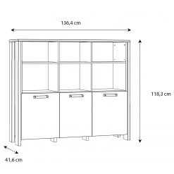 Fredriks Étagères de bureau Clifford - Imitation bois recyclé / Gris foncé -Meubles de salon Soldes 1000348167 220505 500 SKETCH DETAILS P000000001000348167 sketch