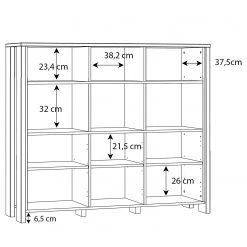 Fredriks Étagères de bureau Clifford - Imitation bois recyclé / Gris foncé -Meubles de salon Soldes 1000348167 220505 501 SKETCH DETAILS P000000001000348167 sketch