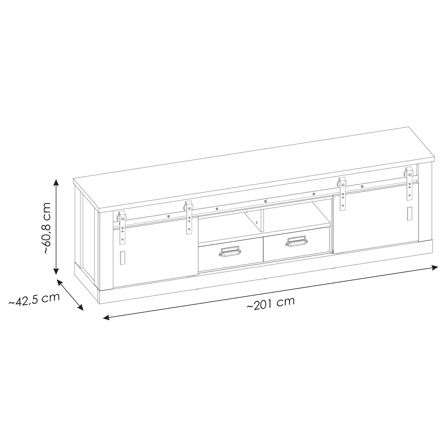 Ridgevalley Meuble TV Shutter II - Imitation pin blanc 11 Ridgevalley Meuble TV Shutter II - Imitation pin blanc – Image 9