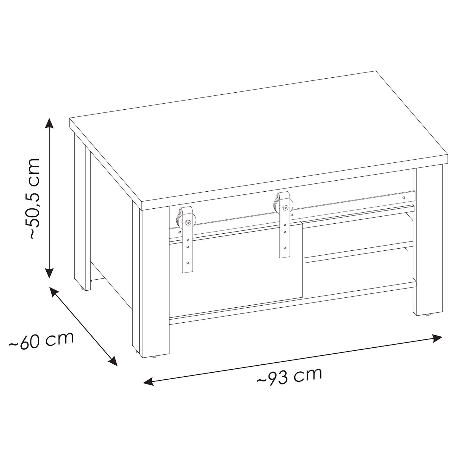 Ridgevalley Table basse Shutter - Imitation pin blanc 9 Ridgevalley Table basse Shutter - Imitation pin blanc – Image 7