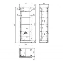 Ridgevalley Étagère Shutter - Imitation chêne -Meubles de salon Soldes 1000348689 220505 501 SKETCH DETAILS P000000001000348689 sketch