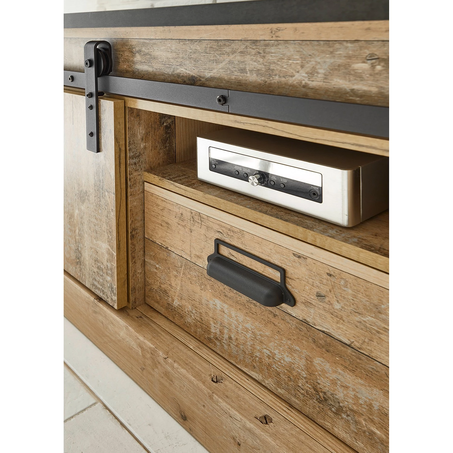 Ridgevalley Meuble TV Shutter I - Imitation chêne 6 Ridgevalley Meuble TV Shutter I - Imitation chêne – Image 4